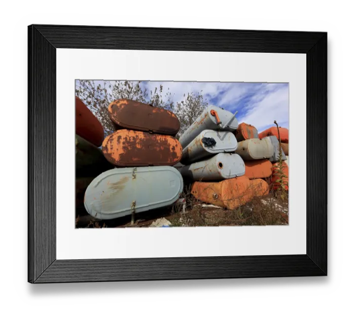 Framed Print : Scrap yard, scrap metal for recycling