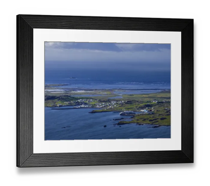 Framed Print : Fjord, coast, summer, aerial view