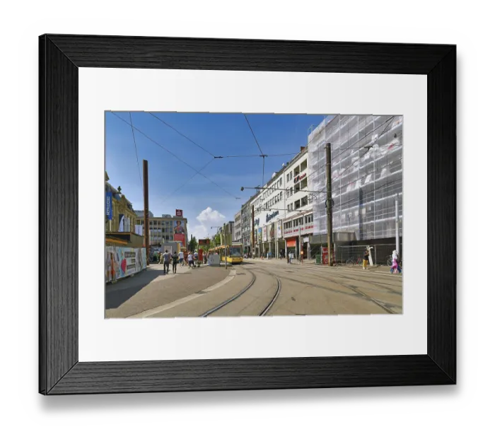 Framed Print : Karlsruhe, Germany, August 2021: Town square called Europaplatz in city center