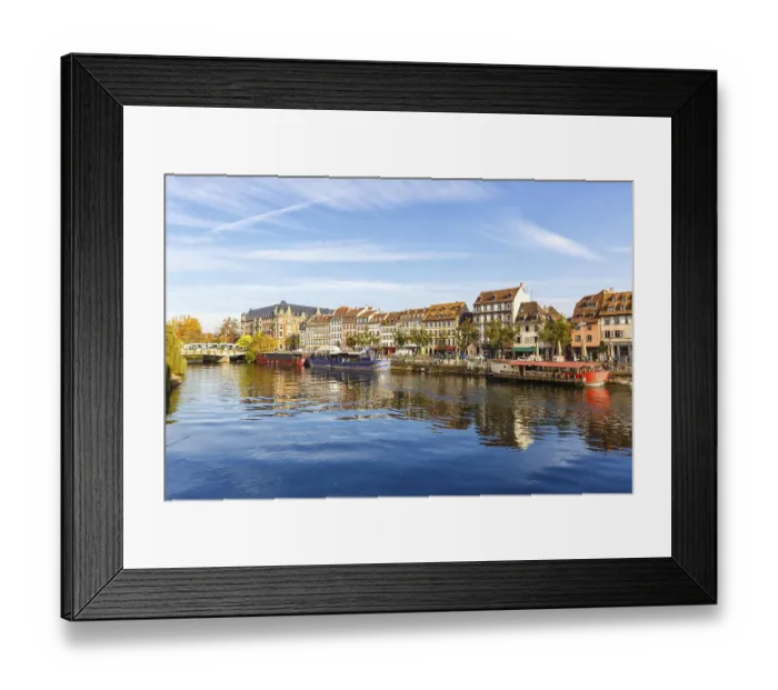 Framed Print : Historic Houses on the River Ill Water Alsace in Strasbourg Framed Print : Historic Houses on the River Ill Water Alsace in Strasbourg