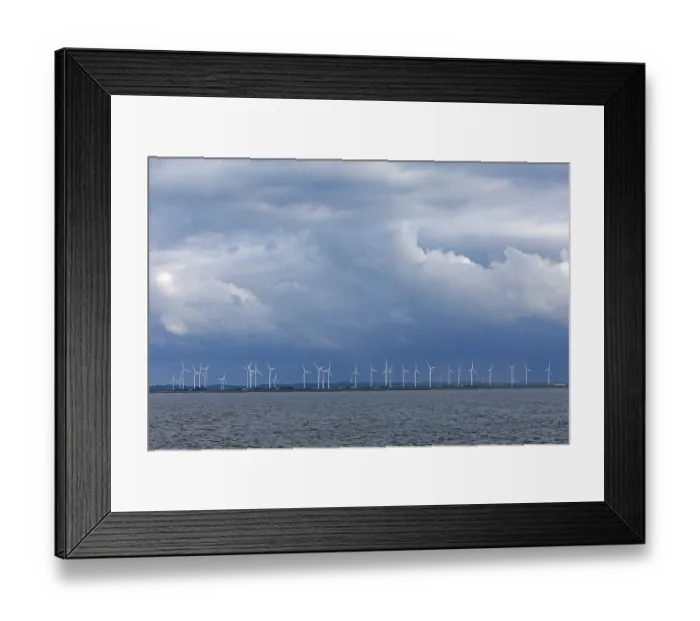 Framed Print : North Sea, clouds, wind turbines near Bredstedt Framed Print : North Sea, clouds, wind turbines near Bredstedt