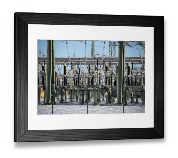 Framed Print : Capacitors, substation, Wolmirstedt Framed Print : Capacitors, substation, Wolmirstedt