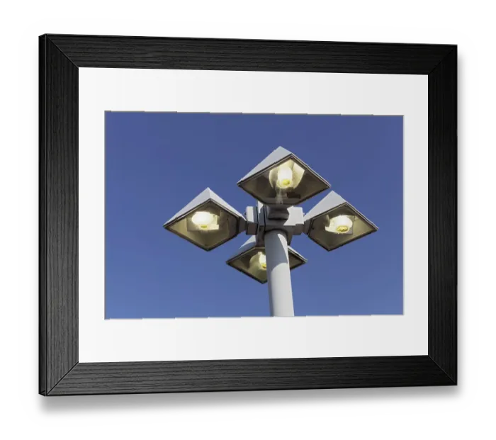 Framed Print : Street lamp burning in daylight Framed Print : Street lamp burning in daylight