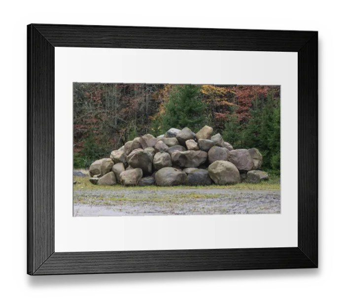 Framed Print : Stone storage in the nature in Fyledalen