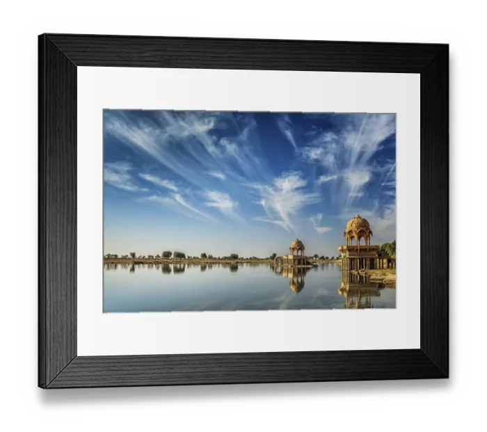 Framed Print : Indian landmark Gadi Sagar, artificial lake