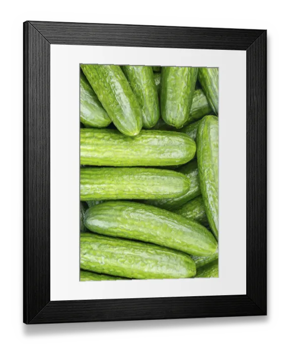 Framed Print : Cucumbers Cucumber Vegetable Background from above