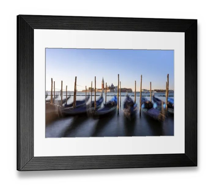 Framed Print : Venetian gondolas, boat dock at St Mark's Square Framed Print : Venetian gondolas, boat dock at St Mark's Square