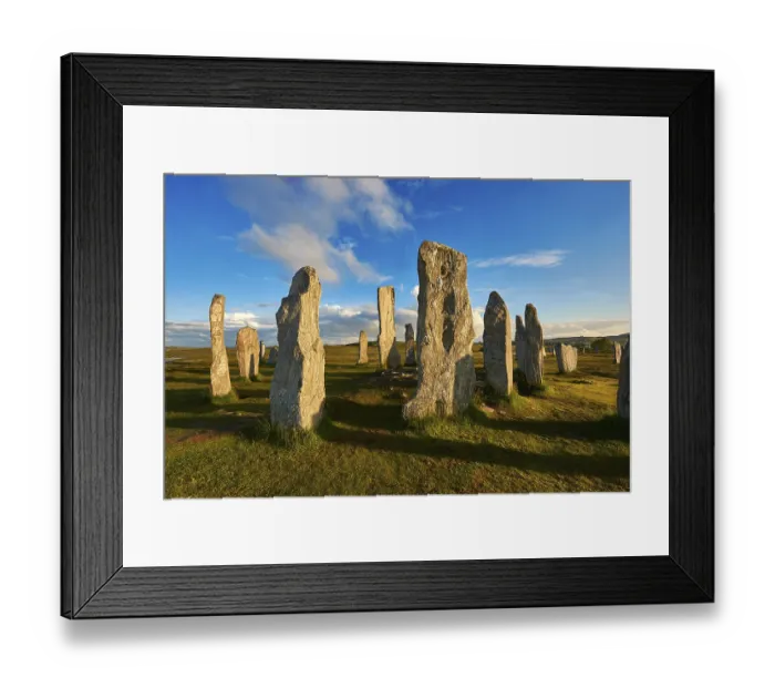 Framed Print : Calanais Standing Stones central stone circle erected between 2900-2600BC measuring 11 metres wide