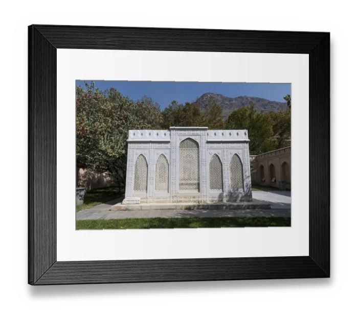 Framed Print : Baburs shrine, Gardens of Babur Framed Print : Baburs shrine, Gardens of Babur