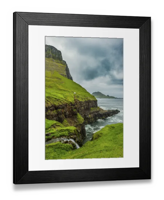 Framed Print : Gasadalur, Vagar, Faroe islands, Denmark