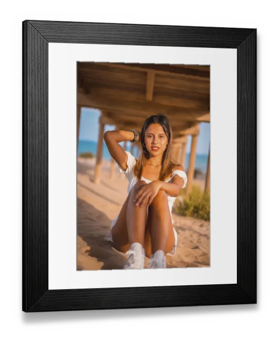 Framed Print : Lifestyle of a young brunette Caucasian woman enjoying the beach vacation in a white dress in summer Framed Print : Lifestyle of a young brunette Caucasian woman enjoying the beach vacation in a white dress in summer