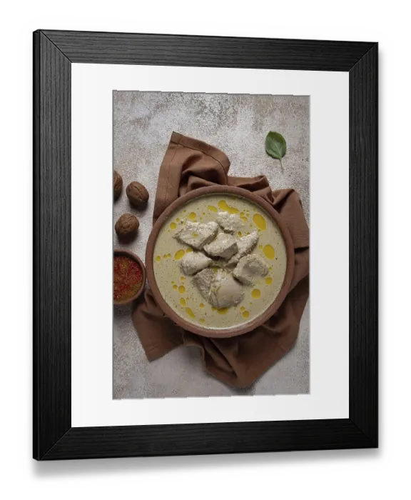 Framed Print : Satsivi, chicken in walnut sauce Baghe