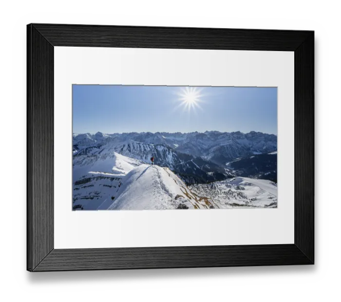Framed Print : Ski tourers at the summit of Schafreuter