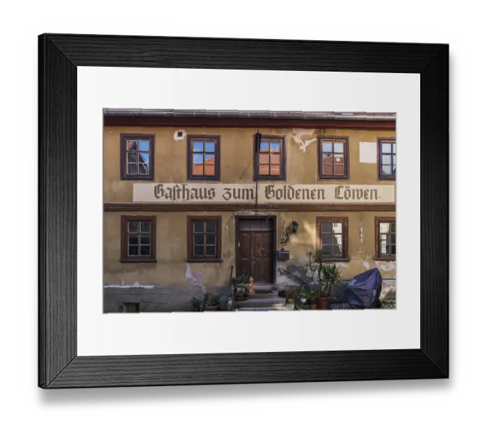 Framed Print : Former, old inn Zum Goldenen Lowen Framed Print : Former, old inn Zum Goldenen Lowen