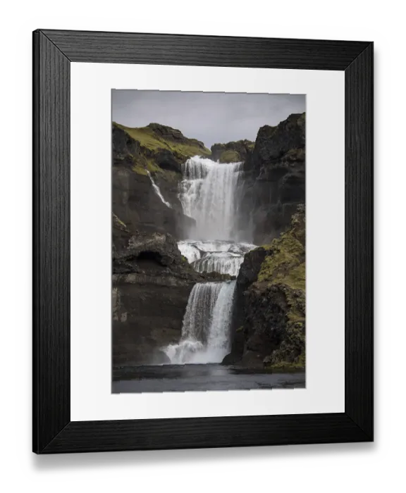 Framed Print : Ofaerufoss waterfall, Eldgja or Eldgja fire gorge Framed Print : Ofaerufoss waterfall, Eldgja or Eldgja fire gorge