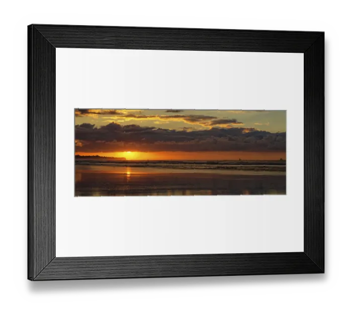Framed Print : Sunset at Carters Beach, sandy beach