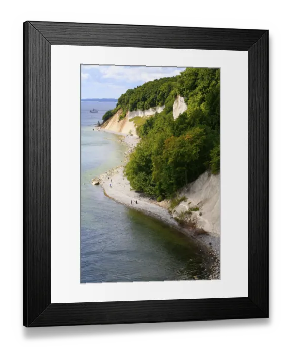 Framed Print : Rocky beach with the unique chalk cliffs and beech forest Framed Print : Rocky beach with the unique chalk cliffs and beech forest