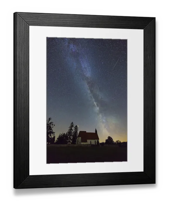 Framed Print : Night sky with stars above the deserted village of Gruorn Framed Print : Night sky with stars above the deserted village of Gruorn