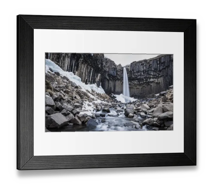 Framed Print : Svartifoss Waterfall, Black Falls