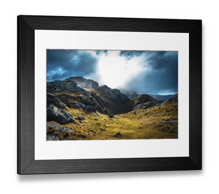 Framed Print : The sun rises on Mount Aiako Harria