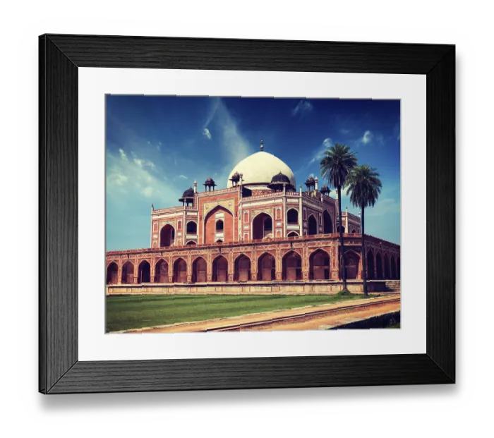 Framed Print : Vintage retro effect filtered hipster style image of Delhi famous indian landmark Humayun's Tomb