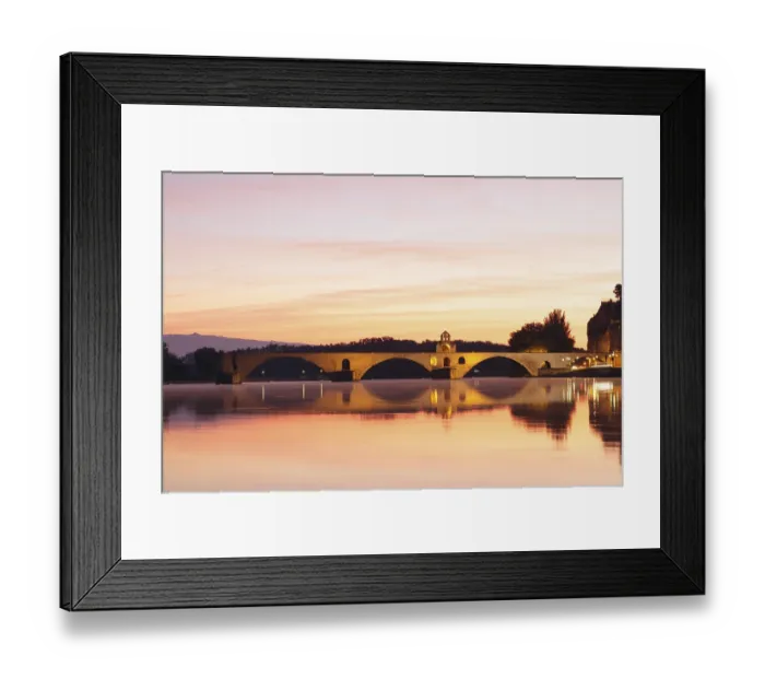 Framed Print : The Pont des Avignon and the Palais des Papes and Cathedral across the Rhone river Framed Print : The Pont des Avignon and the Palais des Papes and Cathedral across the Rhone river