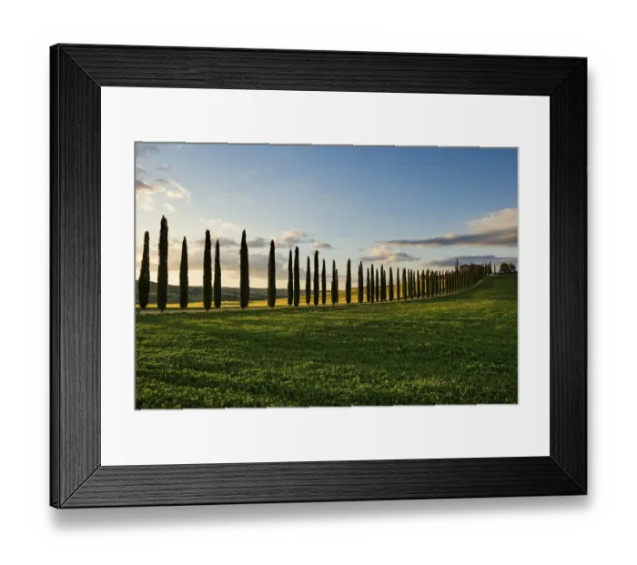 Framed Print : Farmhouse and cypresses, San Quirico d'Orcia Framed Print : Farmhouse and cypresses, San Quirico d'Orcia
