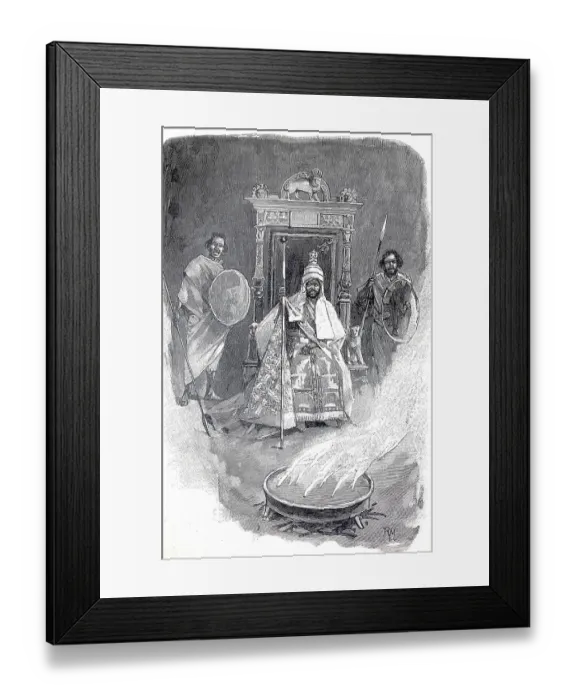 Framed Print : Menelik II, (born 17 August 1844 in Ankober)