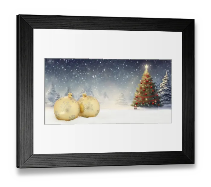 Framed Print : Christmas card Christmas with Christmas baubles card