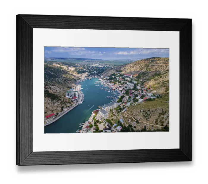 Framed Print : Aerial of the bay of Balaklava, Crimea, Russia Framed Print : Aerial of the bay of Balaklava, Crimea, Russia