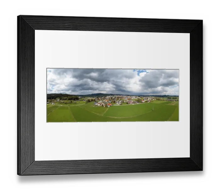 Framed Print : Drone image, agricultural cropland with view of Bad Leonfelden