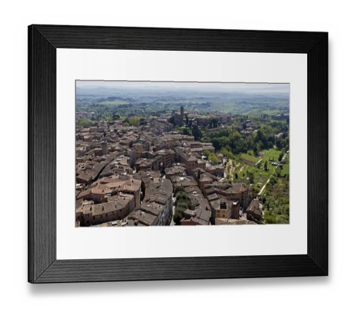 Framed Print : View of roofs in historic centre from Torre del Mangia