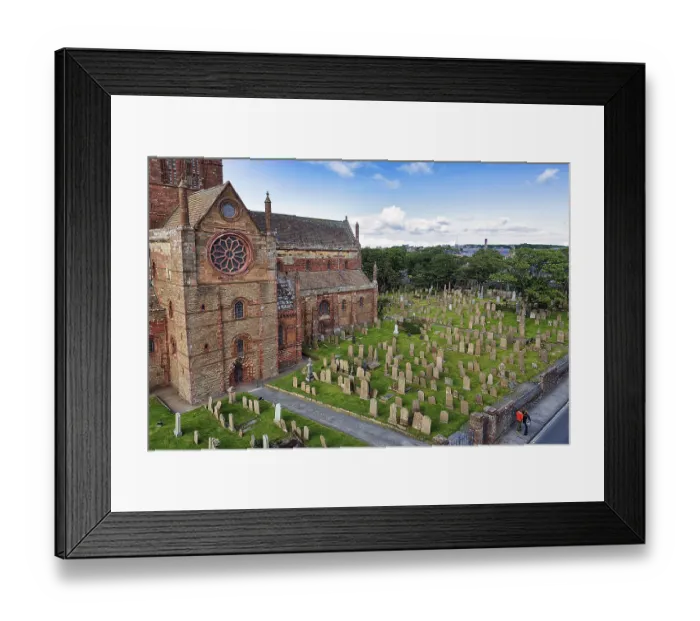 Framed Print : View of graveyard from above, St Magnus Cathedral Framed Print : View of graveyard from above, St Magnus Cathedral
