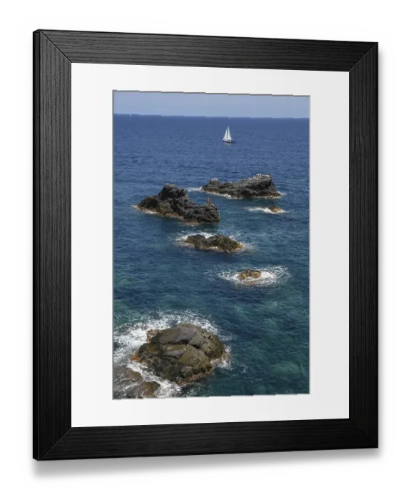 Framed Print : Sailing boat at Cabo de Palos, near La Manga del Mar Menor