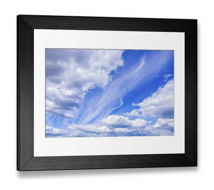 Framed Print : Beautiful cloud formations under a bright blue sky Framed Print : Beautiful cloud formations under a bright blue sky