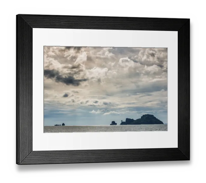 Framed Print : Island landscape with dramatic thunderstorm sky Framed Print : Island landscape with dramatic thunderstorm sky