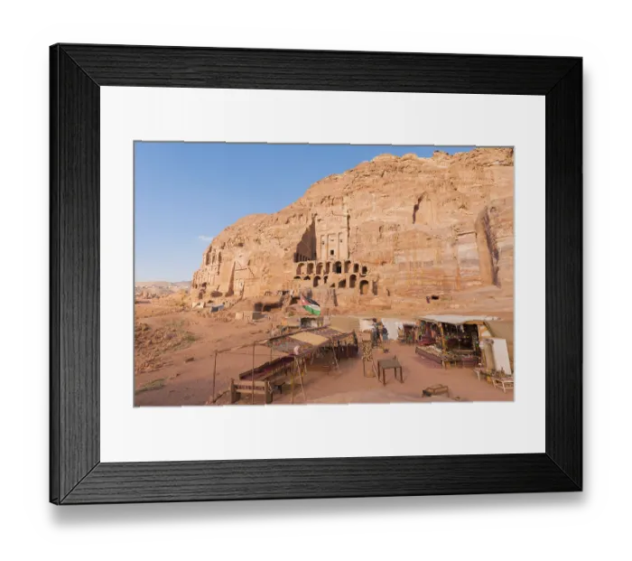 Framed Print : Stalls with souvenirs, royal tombs Framed Print : Stalls with souvenirs, royal tombs