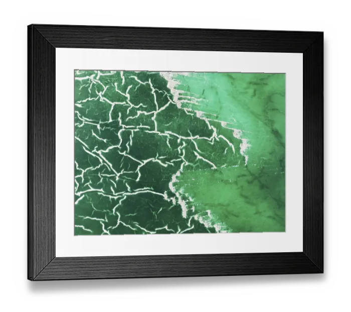 Framed Print : Detail of a toxic phosphogypsum waste pond in the vicinity of the town of Huelva