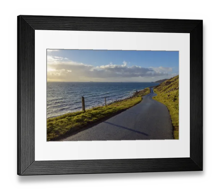 Framed Print : Coastal road in typical scottish landscape Framed Print : Coastal road in typical scottish landscape