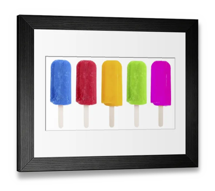 Framed Print : Popsicle water ice collection summer isolated cutout against a white background