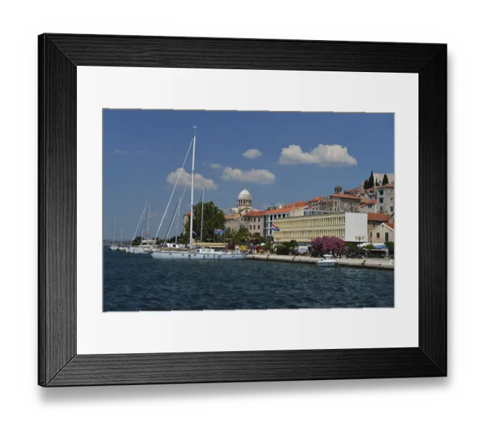 Framed Print : Lakeside promenade with the Cathedral of St Framed Print : Lakeside promenade with the Cathedral of St