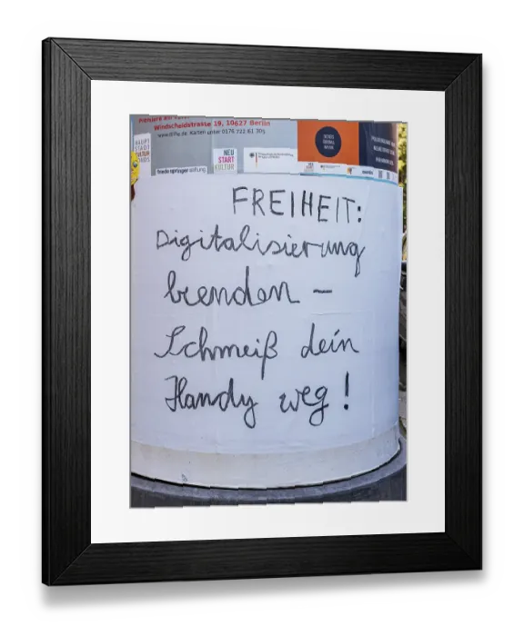 Framed Print : Poster on a Berlin advertising pillar Berlin
