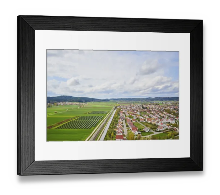 Framed Print : Aerial view of the area around Neumarkt in der Oberpfalz