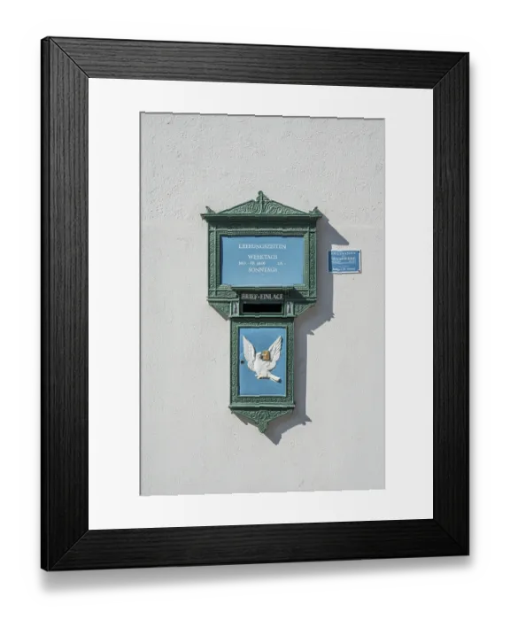 Framed Print : Historic letterbox, called Basler-Dybli-Briefkasten