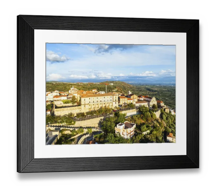 Framed Print : Nicotera from a drone, Vibo Valentia