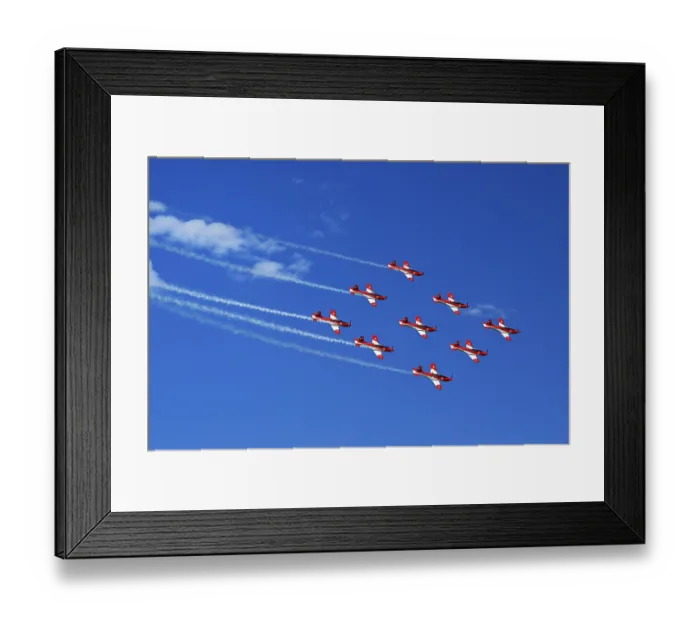 Framed Print : Formation flight of the Patrouille Suisse with the PC-7 team Framed Print : Formation flight of the Patrouille Suisse with the PC-7 team