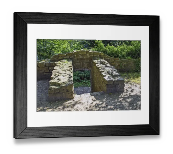 Framed Print : Remains of stairs through castle wall of Ruin Isenburg