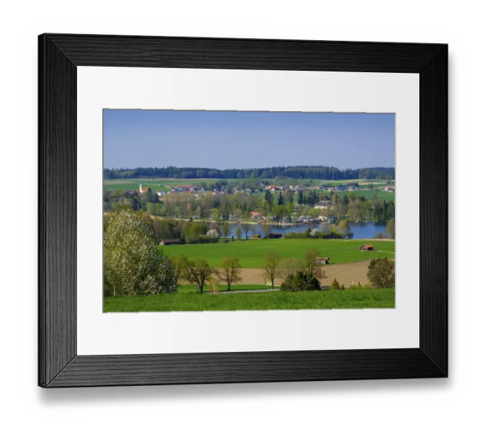 Framed Print : View from the Muhlberg on Gaden and lake Waginger See