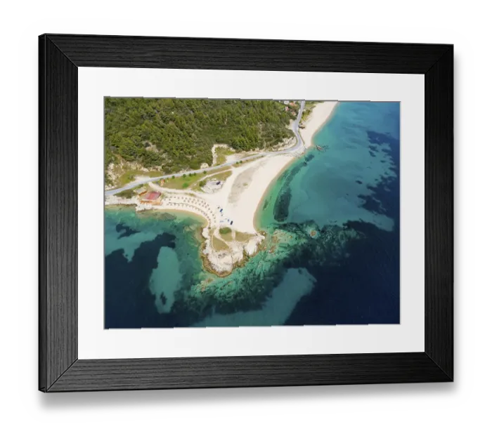 Framed Print : Aerial view, Ema beach, Toroni Framed Print : Aerial view, Ema beach, Toroni