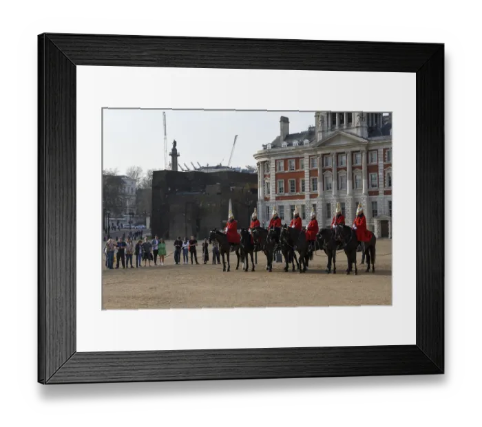 Framed Print : Parade of Horse Guards, soldiers of the Household Cavalry Mounted Regiment